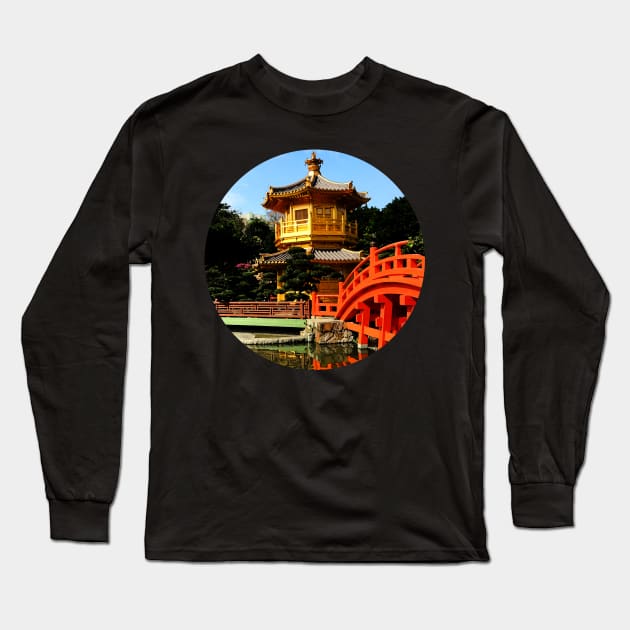 Golden Pagoda, Nan Lian Garden, Hong Kong Long Sleeve T-Shirt by JoanNinjaHen